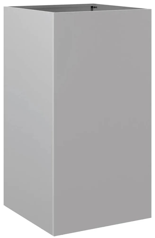 Vaso/floreira 42x38x75 cm aço galvanizado prateado
