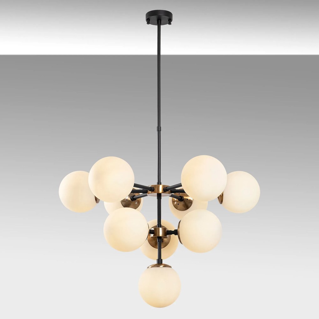 Candeeiro de Teto Akkas – Preto – 74 x 74 x 66-108 cm