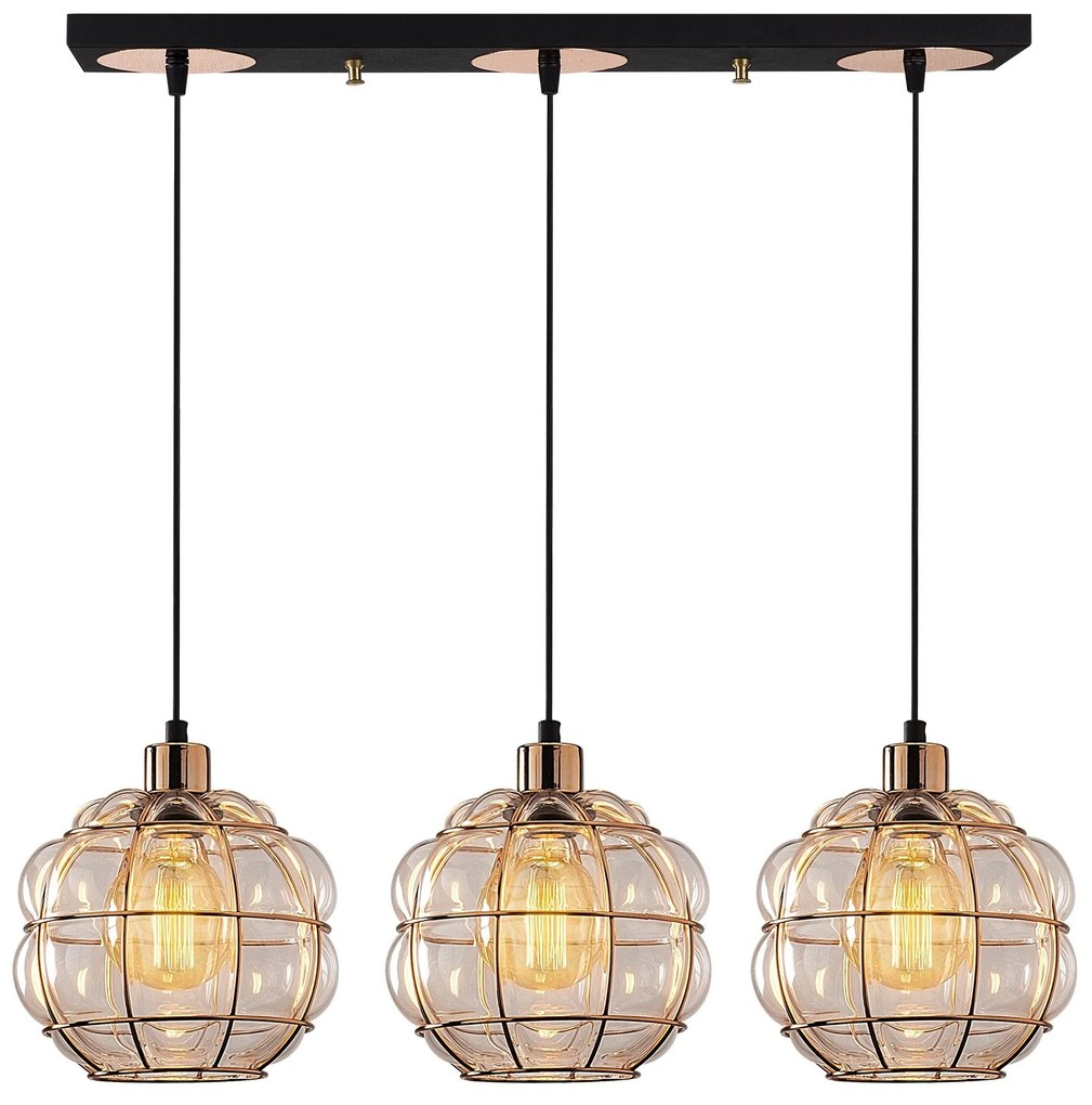 Candeeiro Suspenso Safderun – Cobre – Diâmetro 73 cm, Altura 111 cm