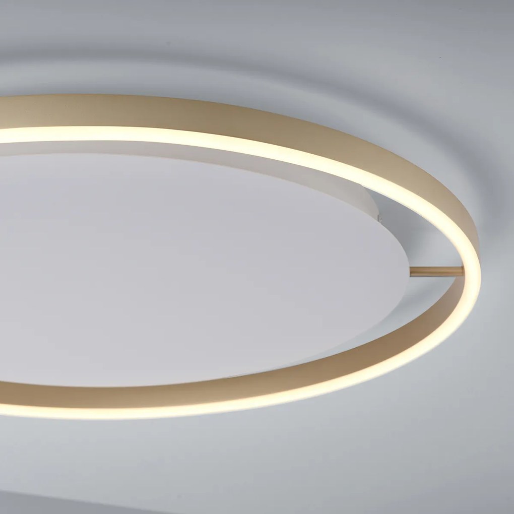Candeeiro de teto em latão 60 cm com LED regulável em 3 níveis - Zlatan Moderno