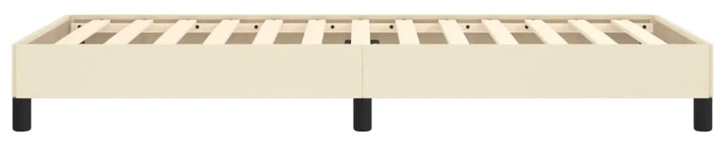 Estrutura de cama 90x200 cm couro artificial cor creme