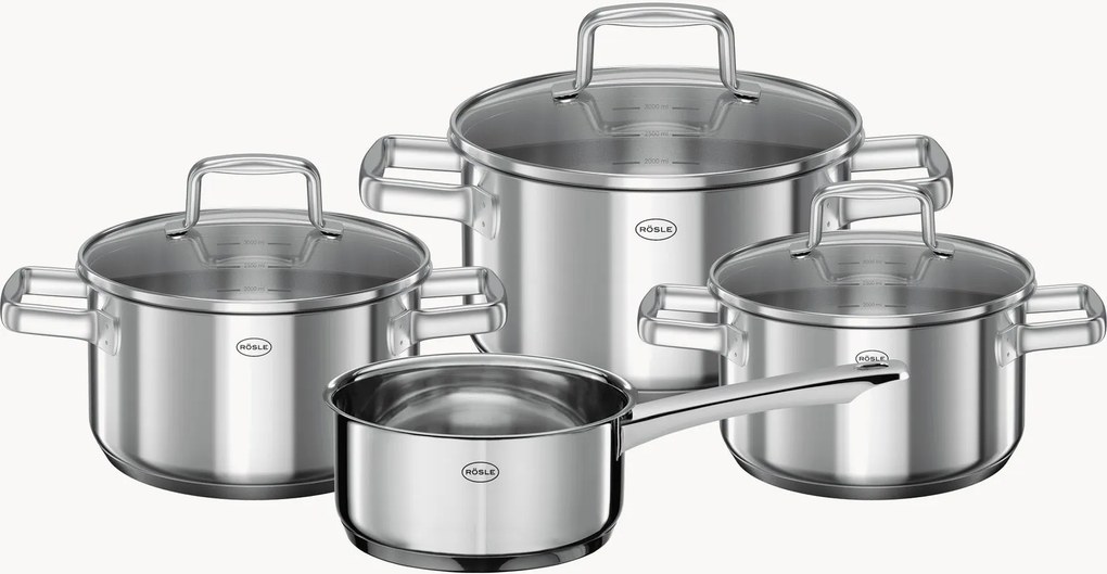 Conjunto de panelas em aço inoxidável Moments, conjunto de 4