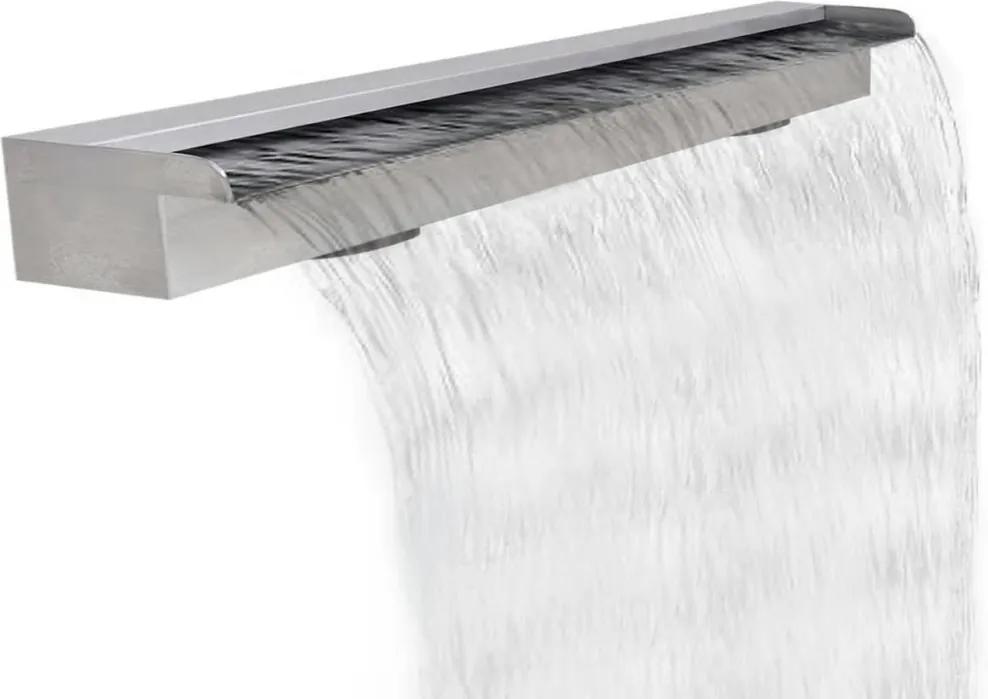 Chafariz cachoeira retangular para piscinas em aço inoxidável 120 cm
