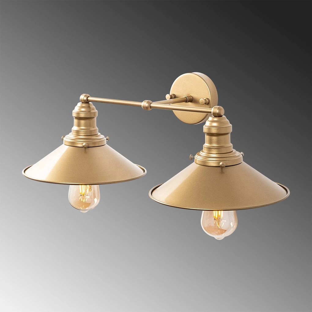 Candeeiro de Parede Conical – Dourado – 55 x 27 x 20 cm