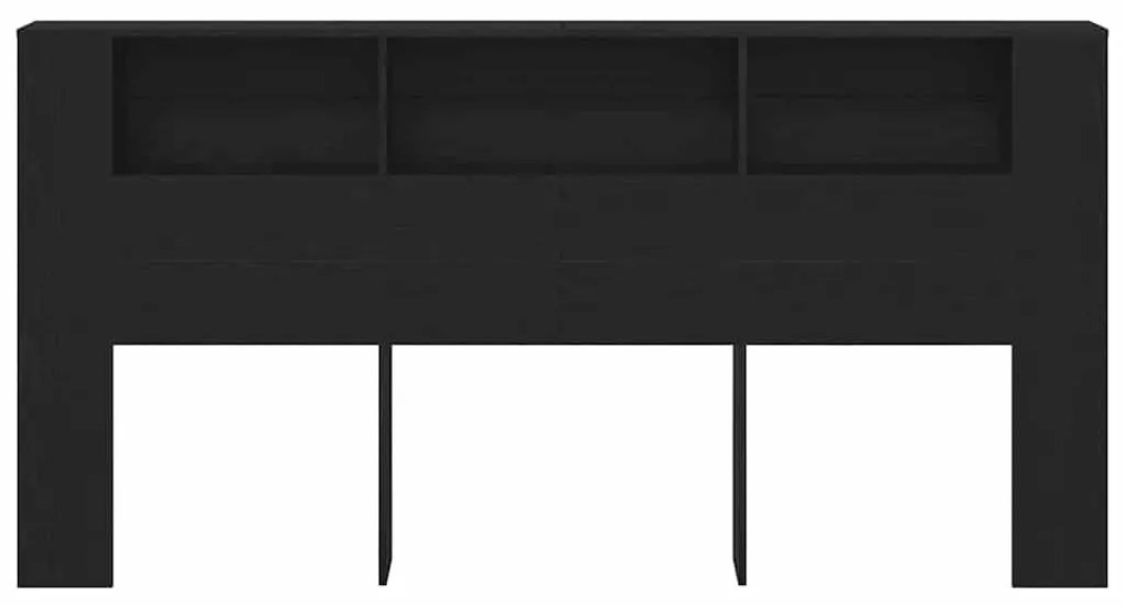 Cabeceira de Armário vidaXL Carvalho Preto 200x18,5x104,5 cm