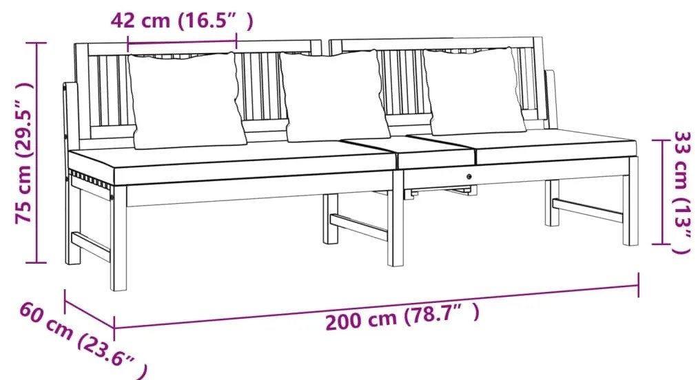 Sofá-cama com almofadão 200x60x75 cm pinho maciço cinza