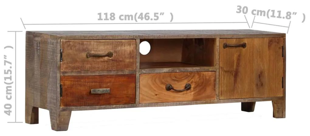 Móvel de TV vintage em madeira de maciça 118x30x40 cm