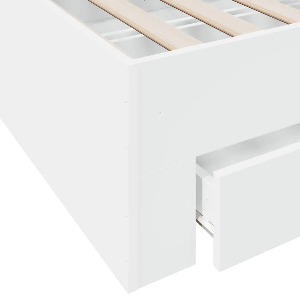 Estrutura de cama c/ gavetas 120x200cm derivados madeira branco