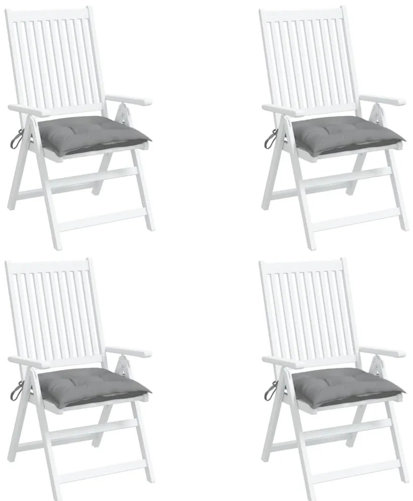 Almofadões de cadeira 4 pcs 40x40x7 cm tecido oxford cinza