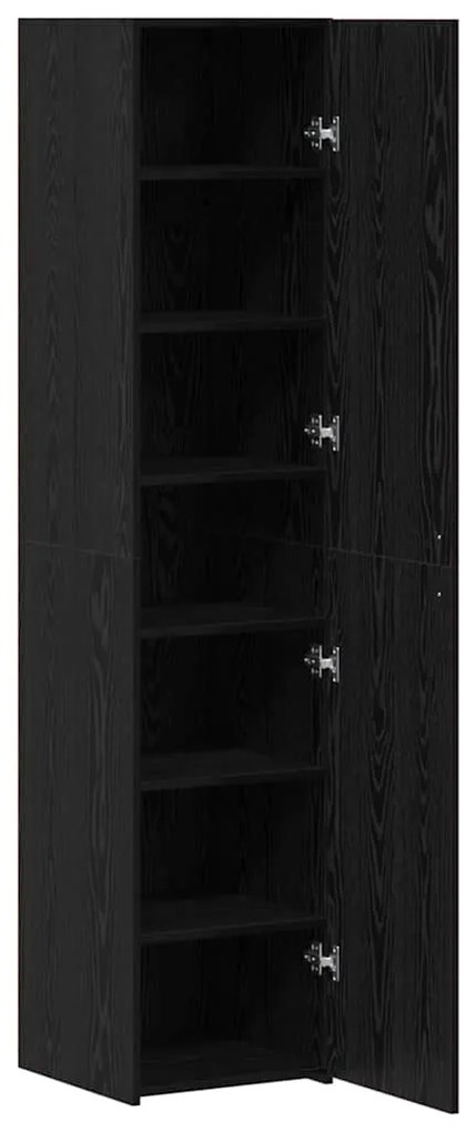 Alto Armário Carvalho Preto 40x42.5x185 cm Madeira Engenhada
