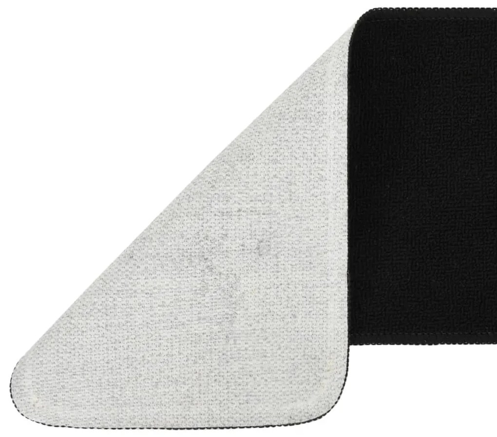 Tapetes antiderrapantes retang. p/ escadas 15pcs 60x25 cm preto