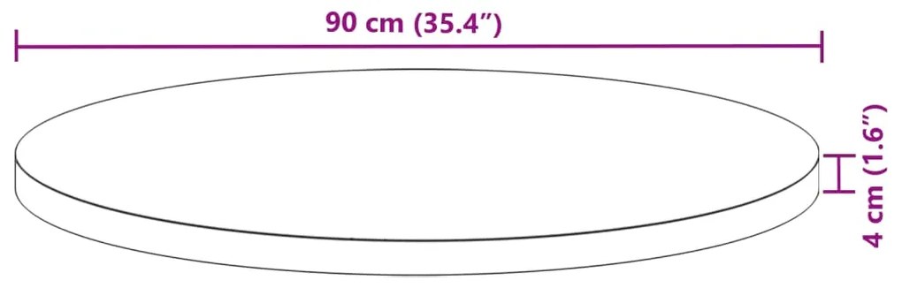 Tampo de mesa redondo Ø90x4 cm madeira de acácia maciça