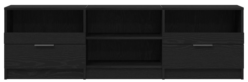Estante para TV Carvalho Preto 150x33,5x45 cm Madeira Revestida
