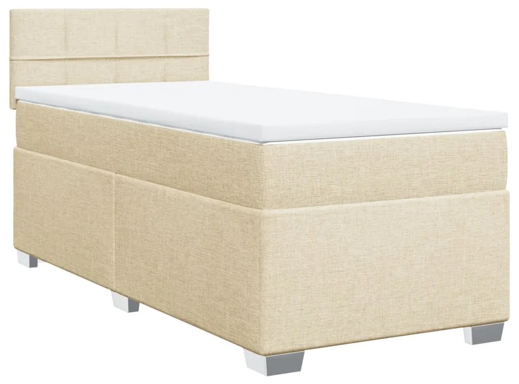 Cama com molas/colchão 90x190 cm tecido cor creme