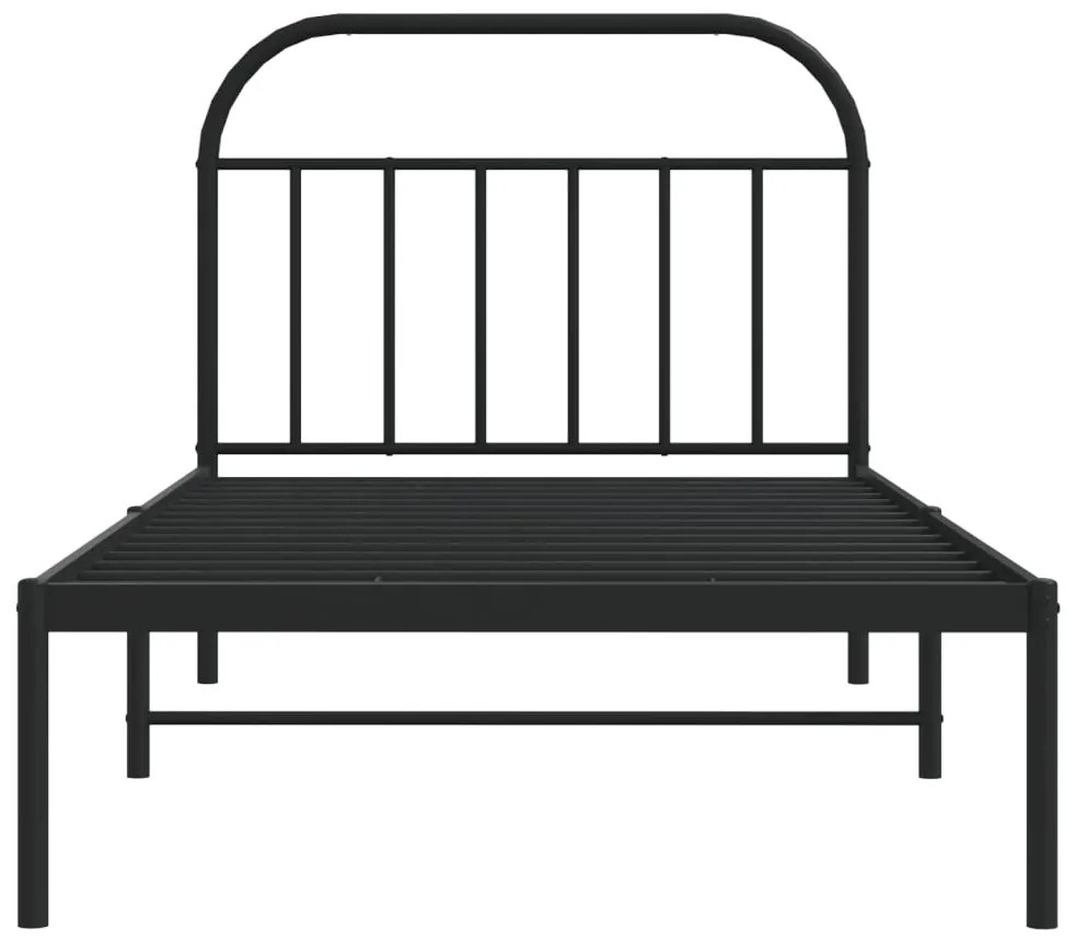 Estrutura de cama com cabeceira 107x203 cm metal preto