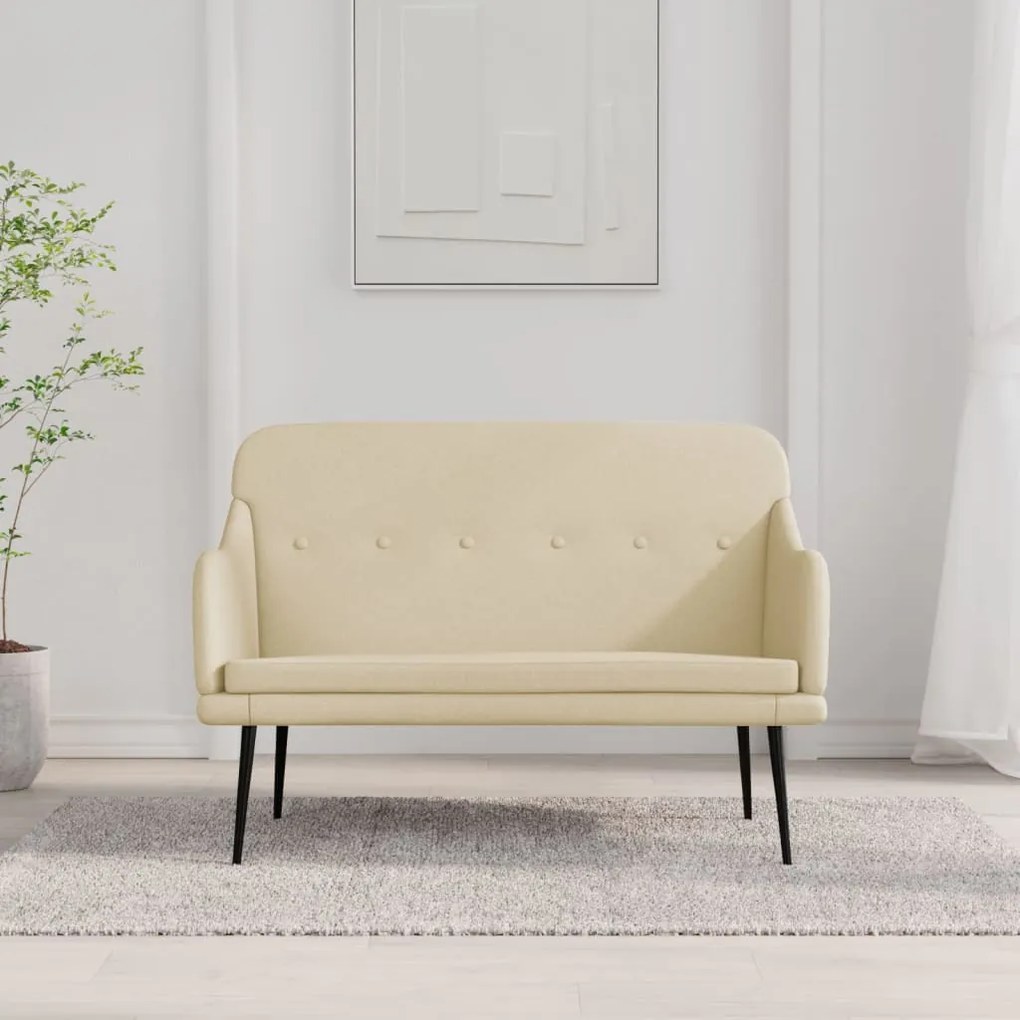 351489 vidaXL Banco 110x76x80 cm tecido cor creme