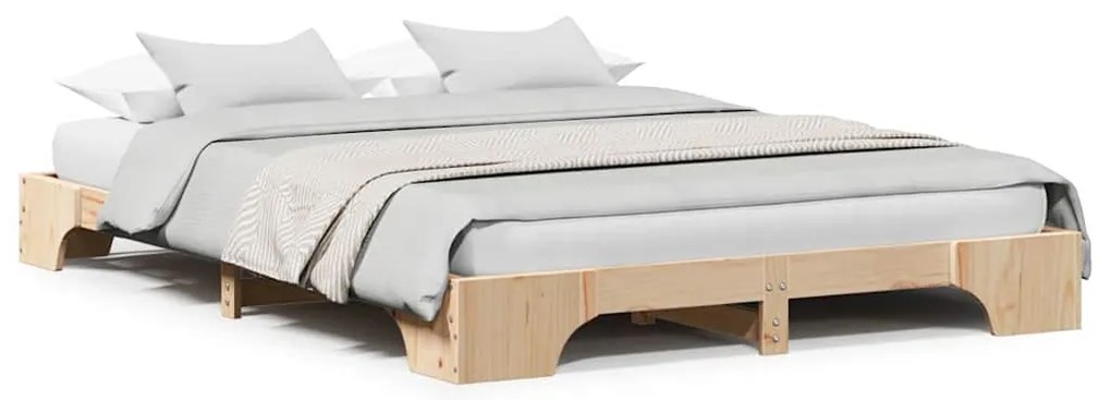 Cama de 160x200 cm em Madeira de Pinho Sólido