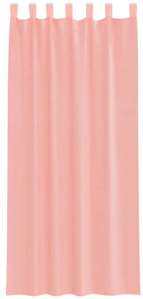 Cortinas de voile com bolsos para varão 2 pcs rosa