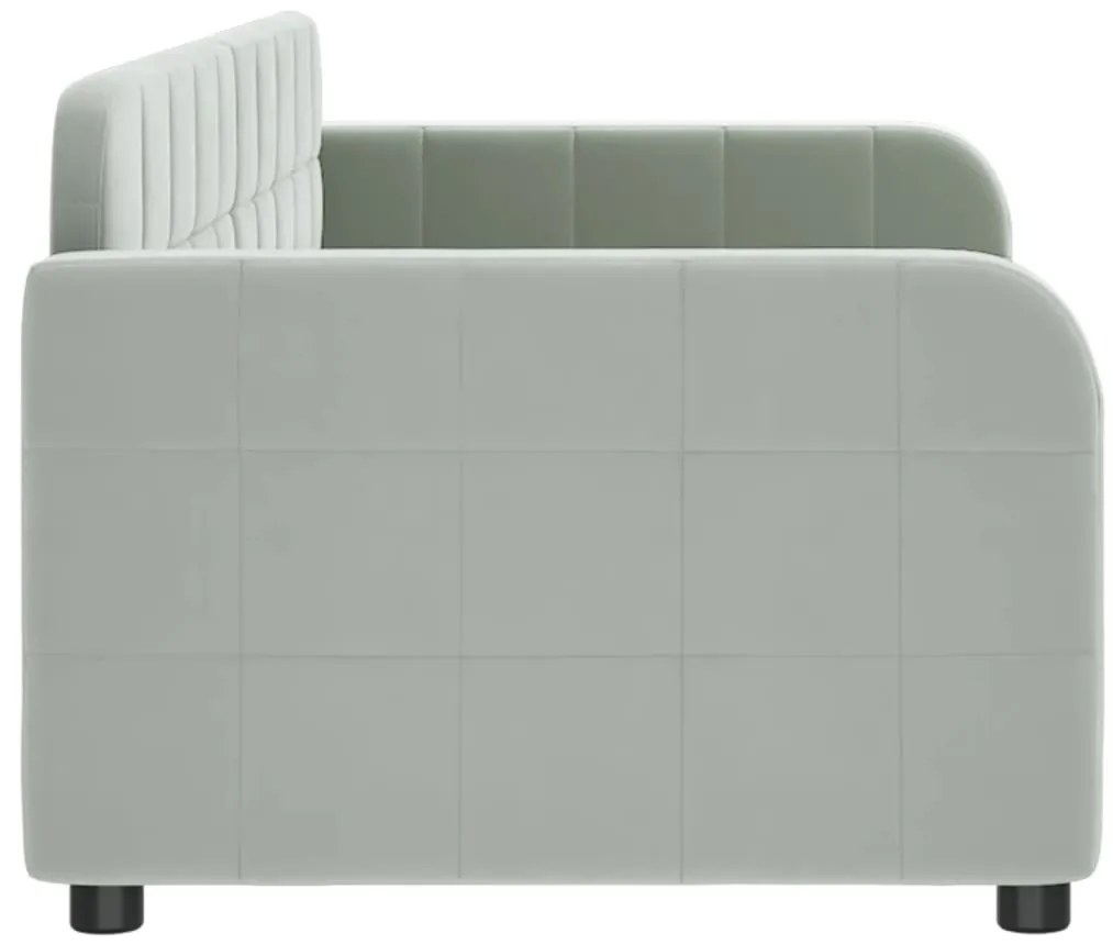 Sofá-cama 80x200 cm veludo cinzento-claro