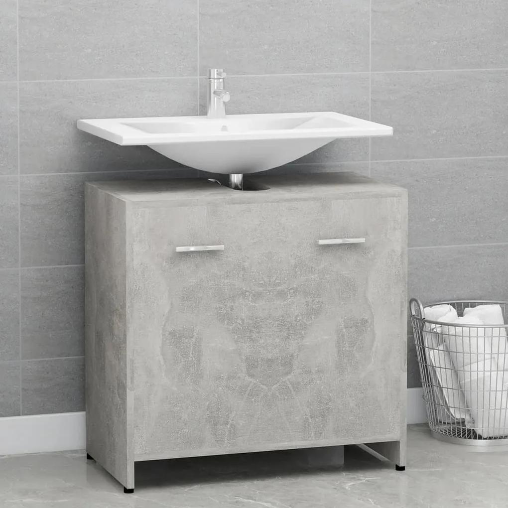 Armário casa de banho 60x33x61 cm contrapl. cinzento cimento