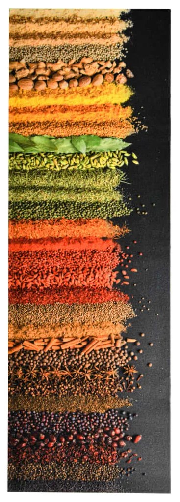 Tapete de cozinha lavável com design especiarias 45x150 cm