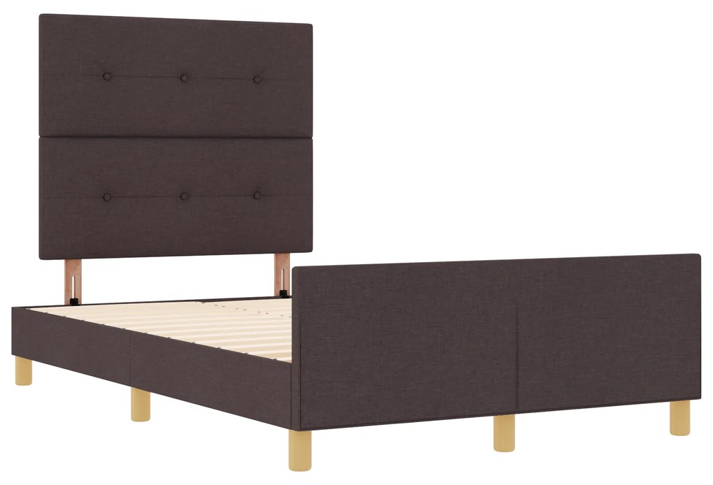 Cama vidaXL Marrom Escuro 120x200 cm Tecido