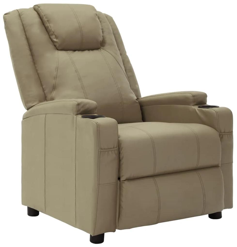 321310 vidaXL Cadeira reclinável couro artificial cappuccino