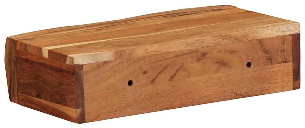 Prateleiras parede 2 pcs 30x17x8 cm madeira de acácia maciça