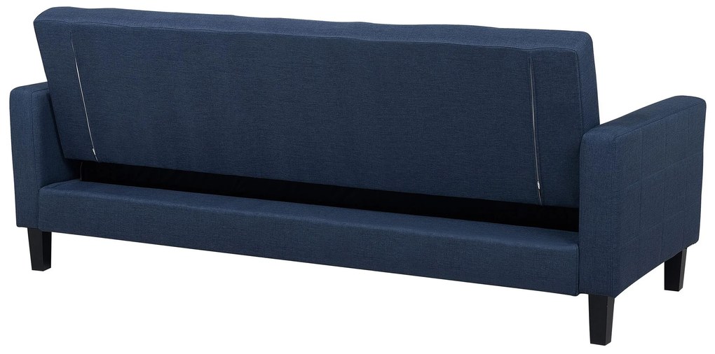 Sofá-cama 3 lugares em tecido azul escuro VEHKOO Beliani