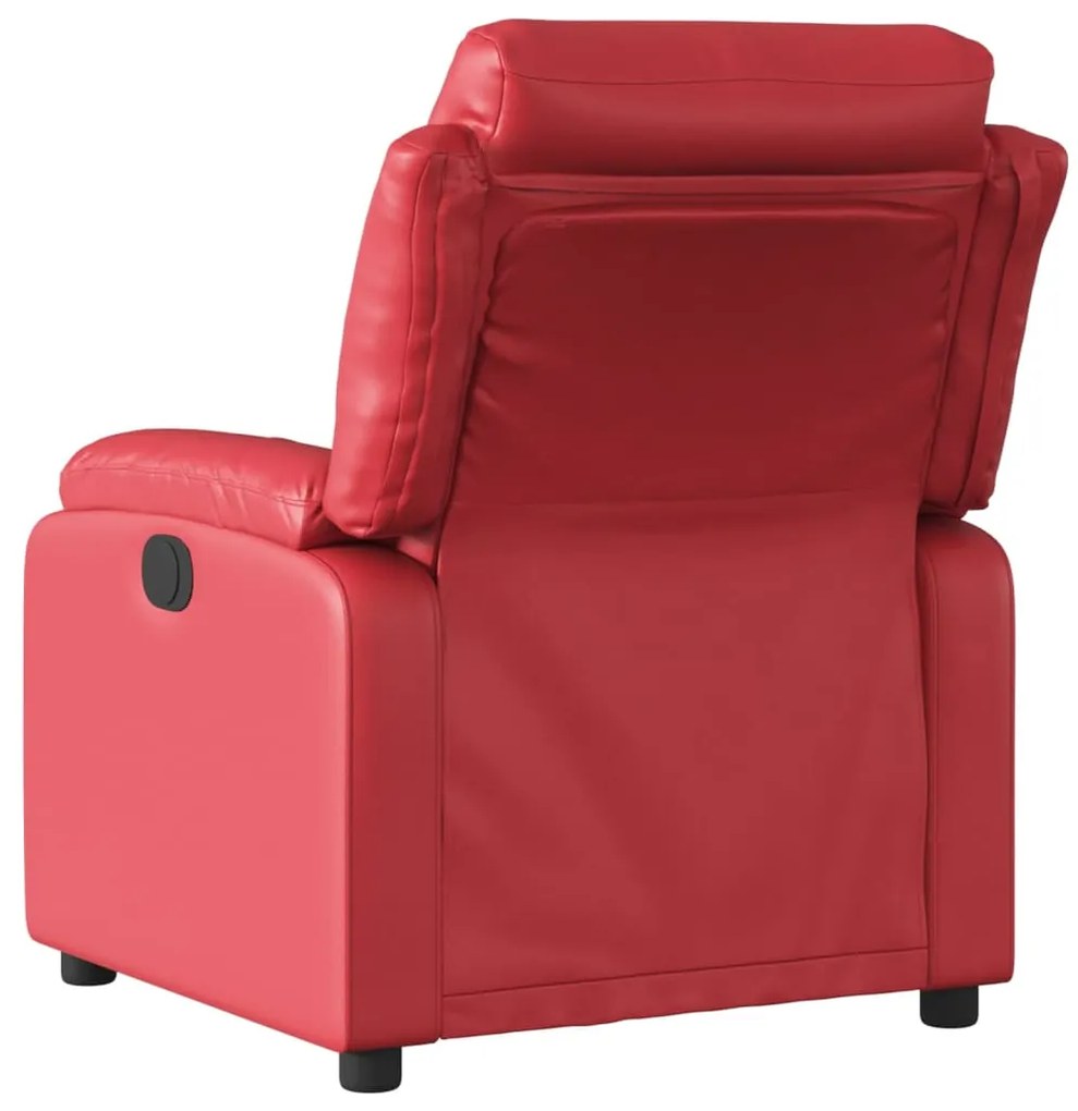 Poltrona reclinável couro artificial vermelho
