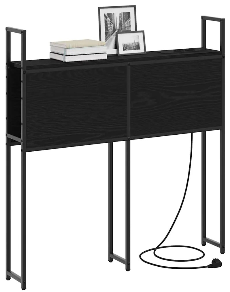 Cabeceira de armazenamento com cabeceira Carvalho preto 75 cm