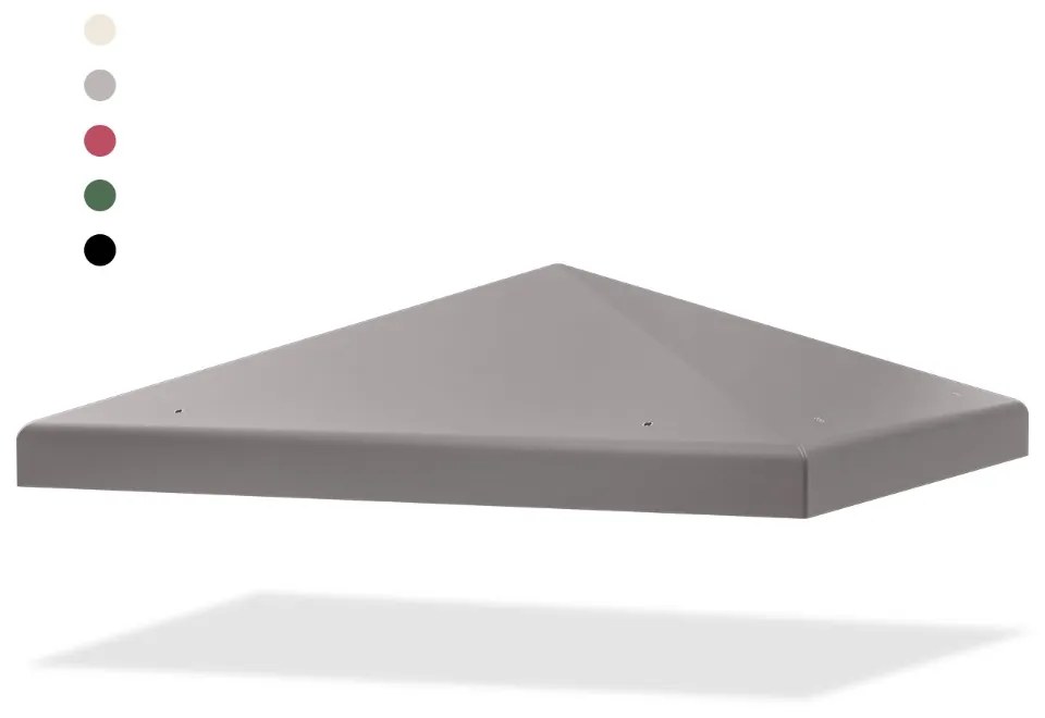 Toldo de Reposição para Tenda (NÃO INCLUIDA) de 300 x 300 cm com Fecho de Gancho e Velcro Orifícios de Drenagem Cinza