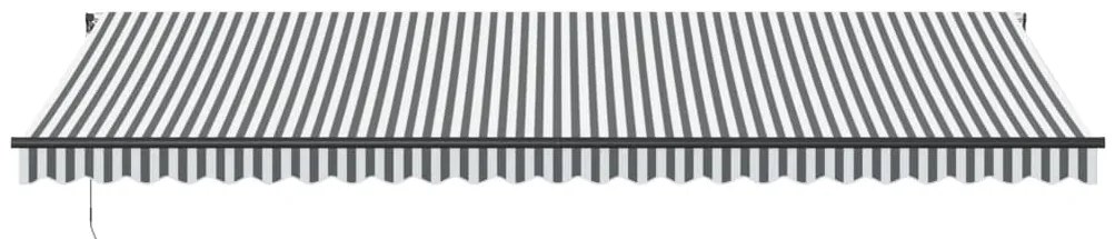Toldo retrátil automático com LEDs 600x350 cm antracite/branco