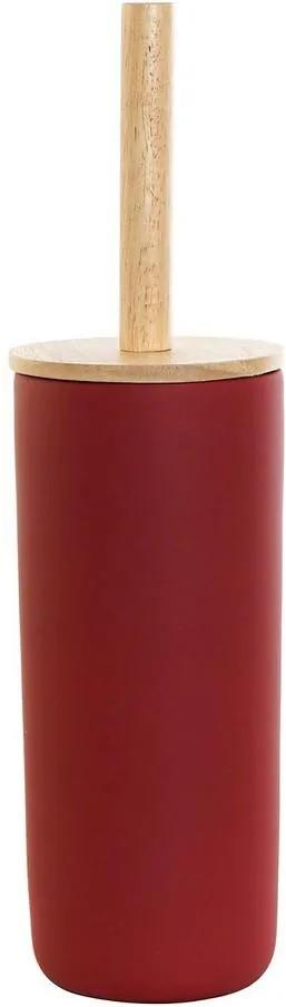 Escova do Banho DKD Home Decor Vermelho Bambu Grés (11.5 x 11.5 x 39 cm)