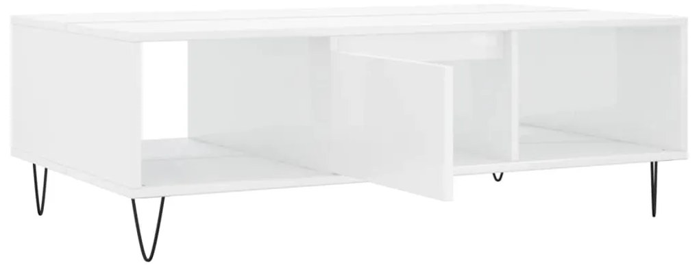 Mesa de centro 104x60x35 cm derivados madeira branco brilhante