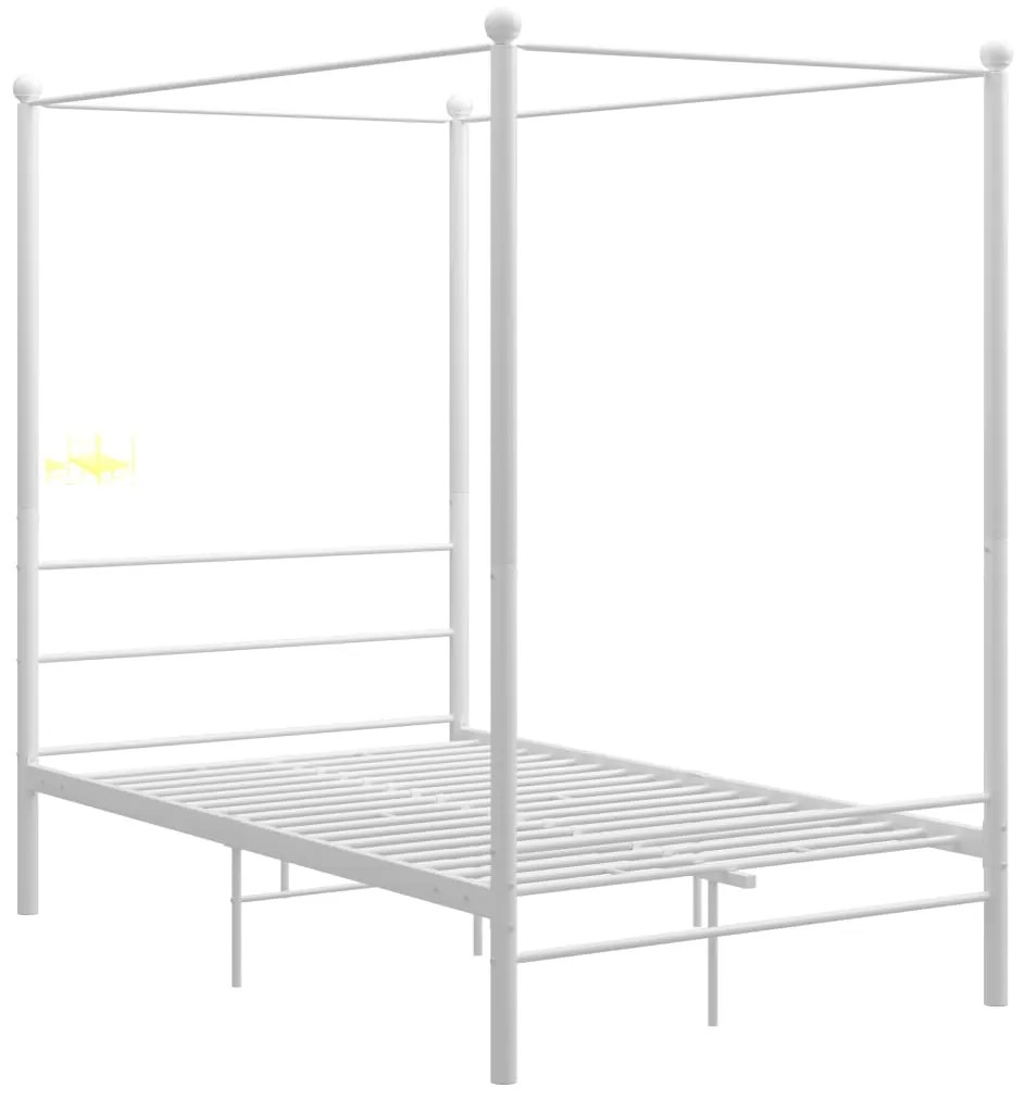 Estrutura de cama com dossel 120x200 cm metal branco