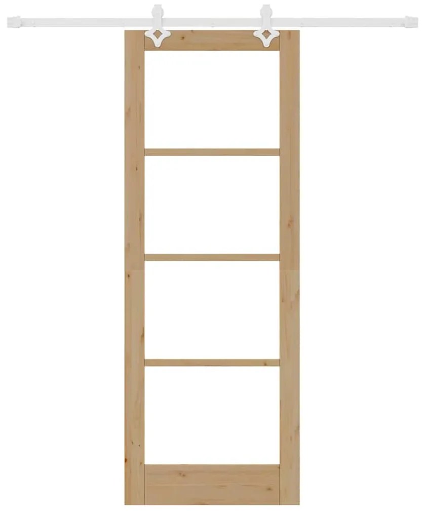 Conjunto de Porta Deslizante vidaXL com Acessórios 78x211 cm Madeira M