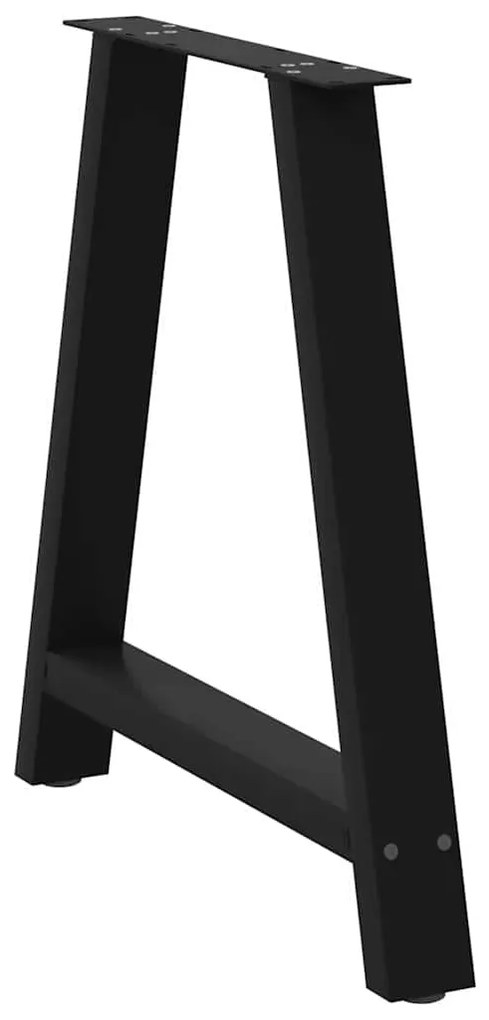 Pés para mesa de jantar em formato A, 2 peças, preto, 70x(72-73) cm, a