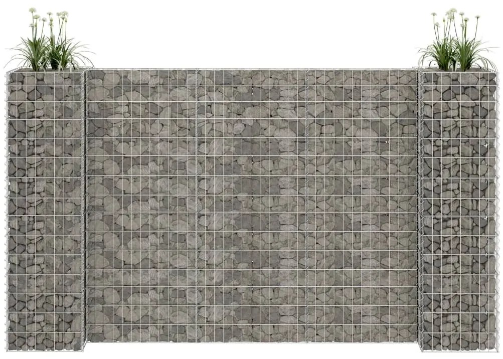 Gabião em forma de H fio de aço 260x40x150 cm