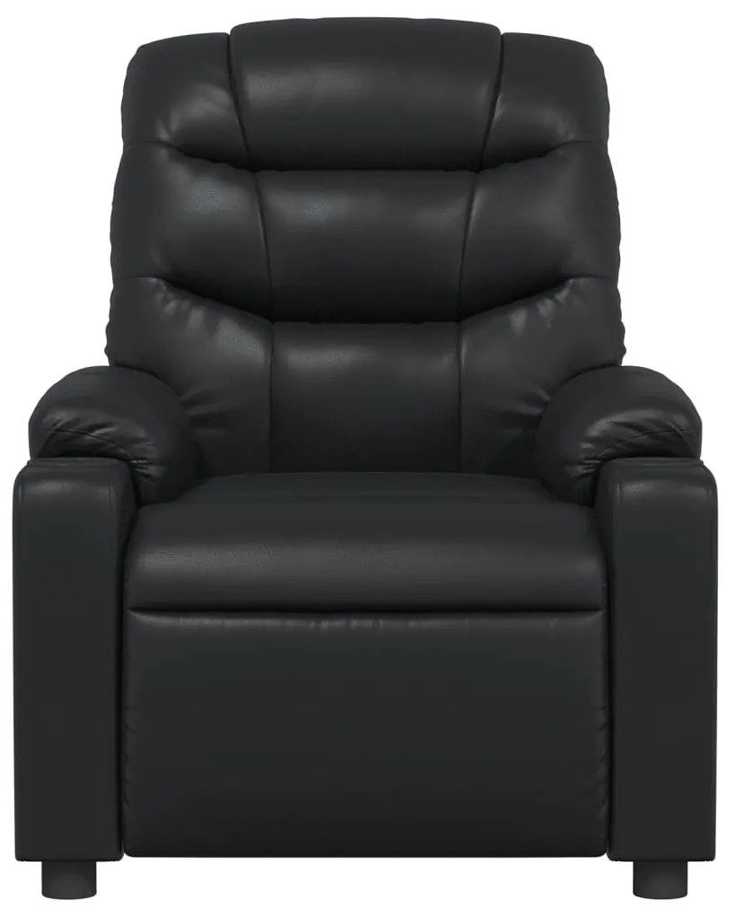 Poltrona de massagens reclinável couro artificial preto