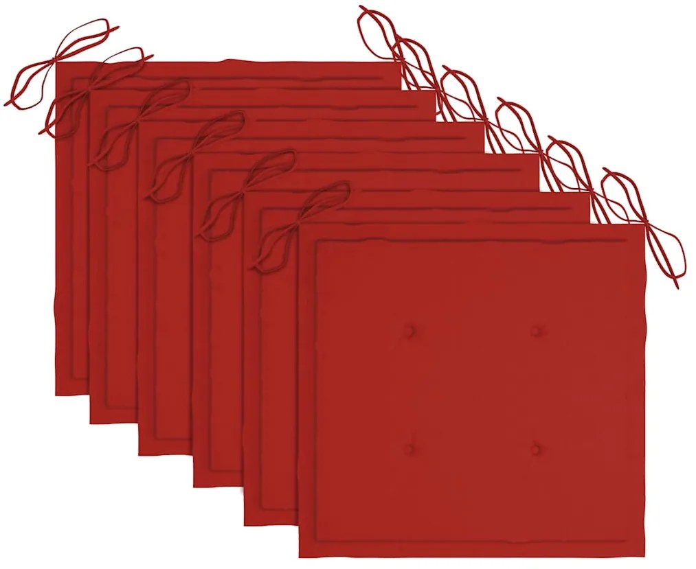 Cadeiras exterior dobráveis c/ almofadões 6 pcs acácia maciça