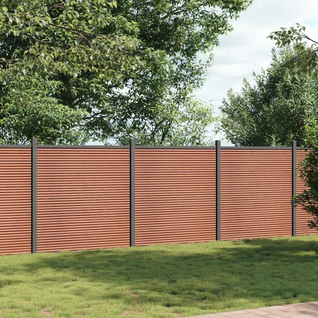 Painel de vedação 526x186 cm WPC castanho