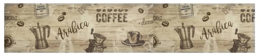 Tapete de cozinha lavável 60x300 cm veludo padrão café castanho
