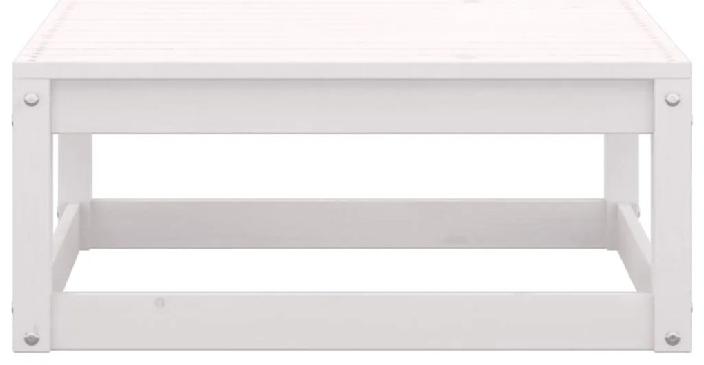 Apoio de pés p/ jardim c/ almofadões 2 pcs pinho maciço branco