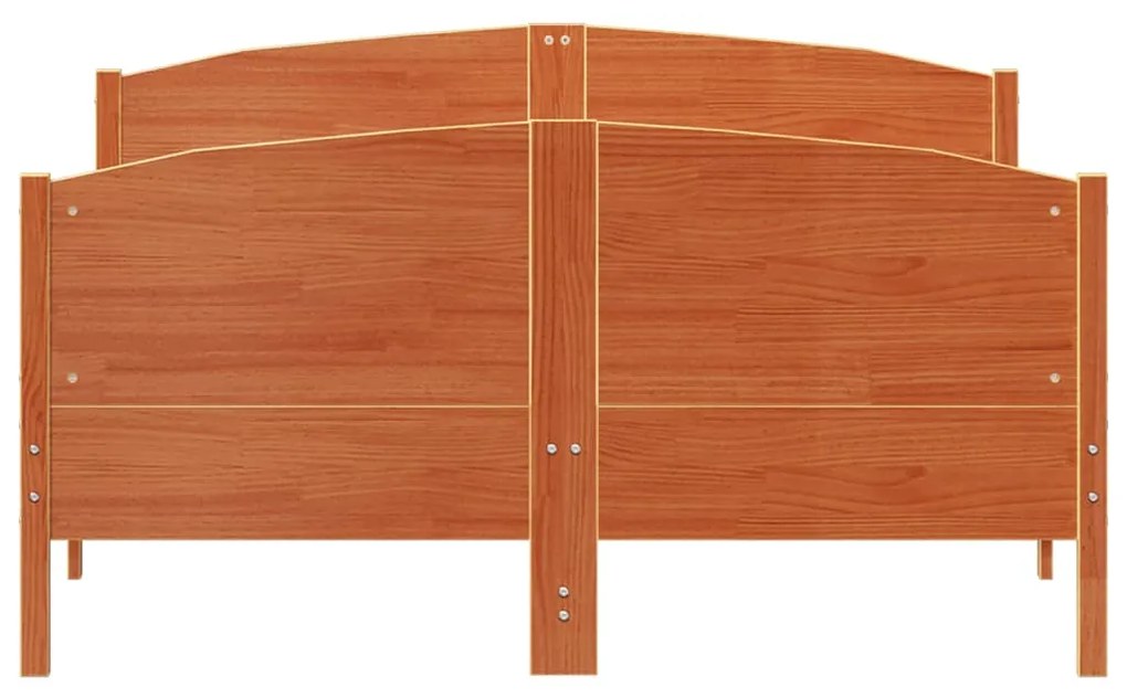 Cama sem colchão 140x200 cm madeira pinho maciça castanho-mel