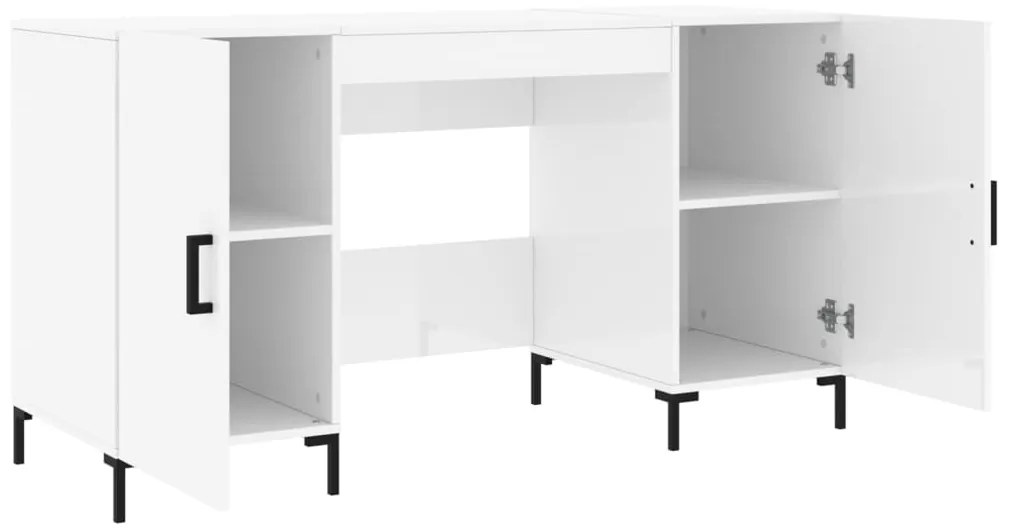 Secretária 140x50x75 cm derivados de madeira branco brilhante