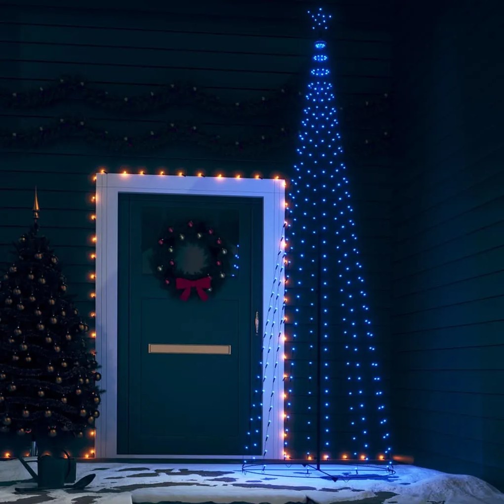 vidaXL Árvore de Natal em cone c/ 330 luzes LED 100x300 cm azul