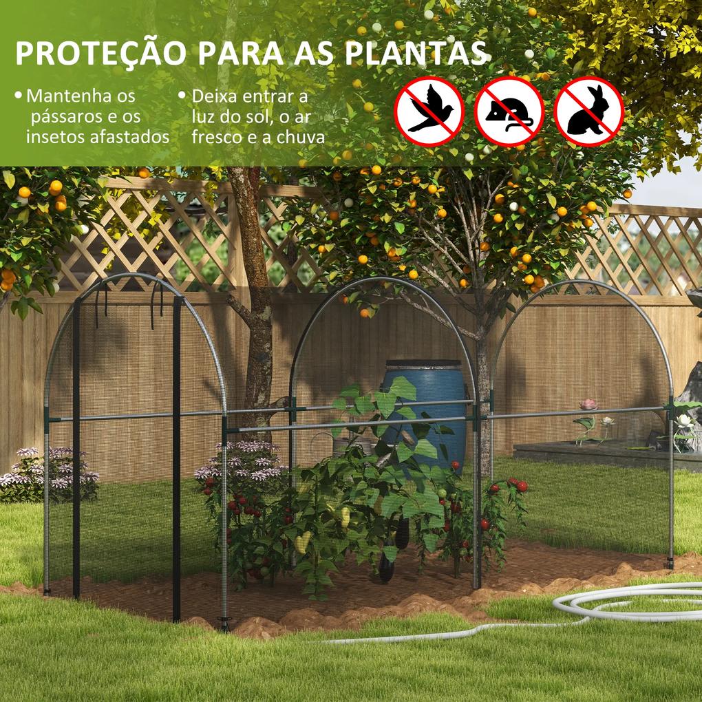 Estufa de Cultivo Estufa de Jardim com Suportes Porta com Fecho de Correr e Anti-UV 120x300x146 cm Preto