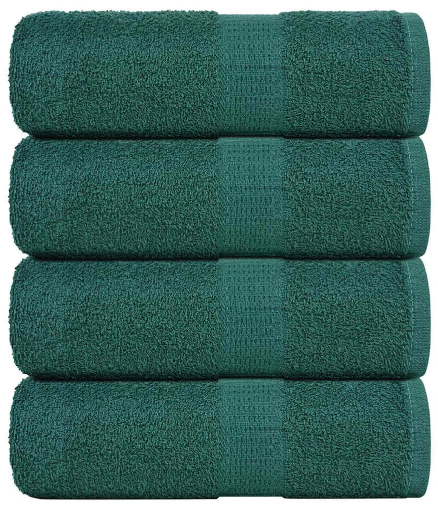 vidaXL Toalhas de rosto 4 peças FROGN Verde 30x30 cm 100% algodão