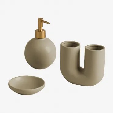 Conjunto De Casa De Banho Em Grés Siviara Cinza Agata - Sklum